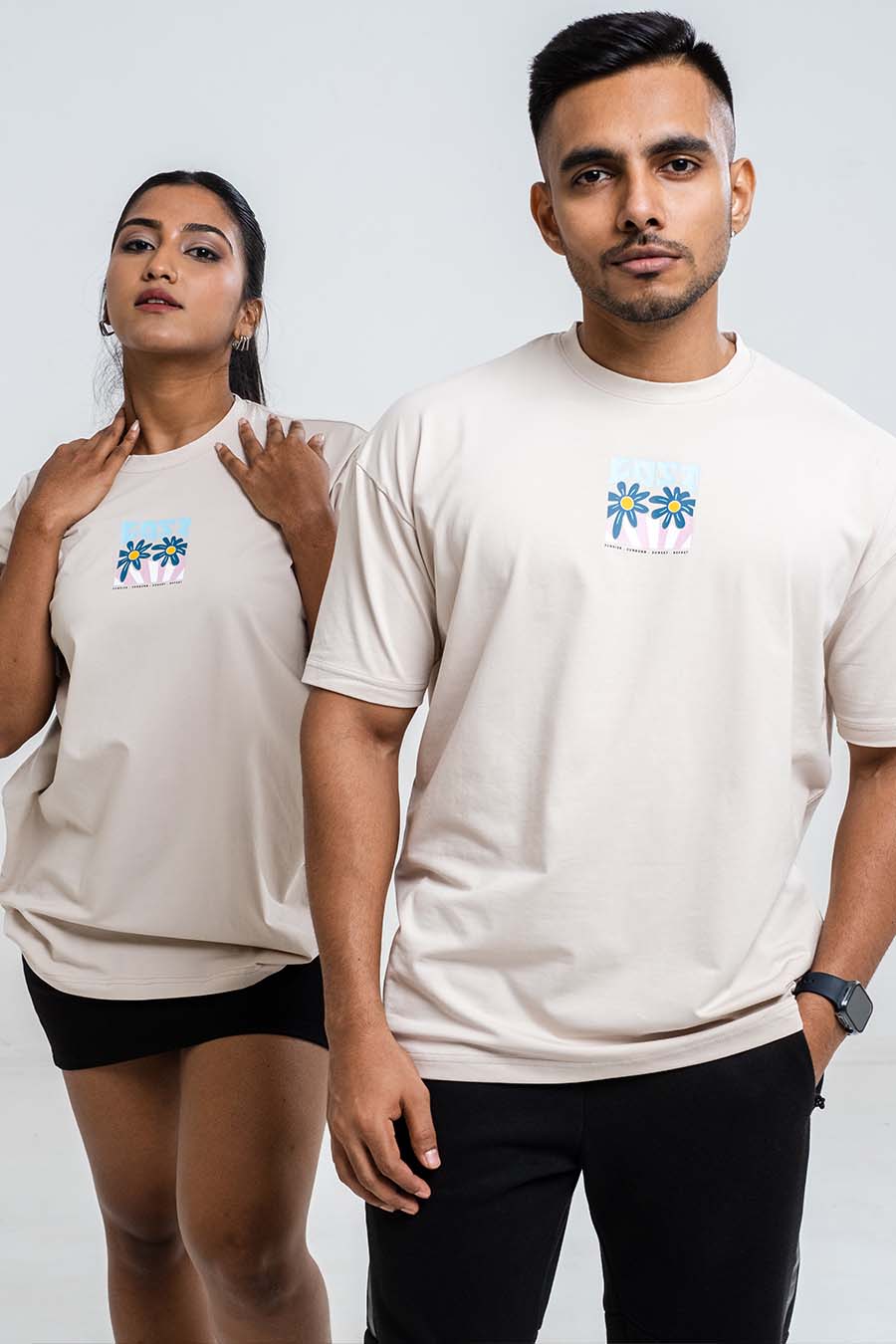 LOST in the sunset back print, Solid Lycra Jersey Oversize T-shirt