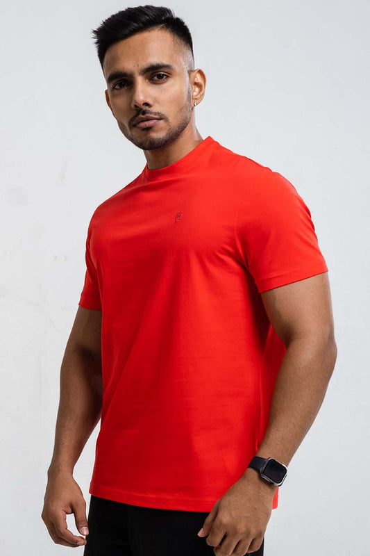 Plain High Risk Red crew neck essential t-shirt