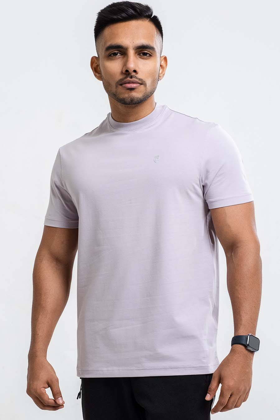 Plain High Rise Grey crew neck essential t-shirt