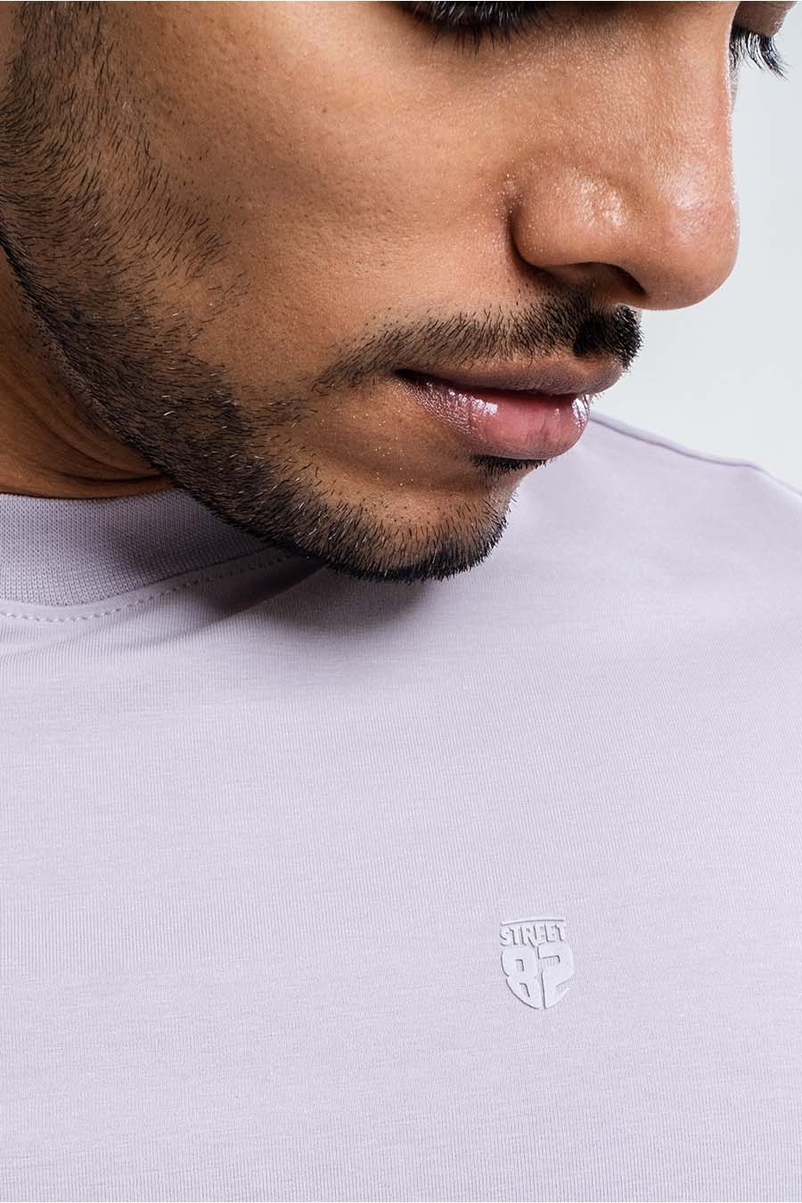 Plain High Rise Grey crew neck essential t-shirt