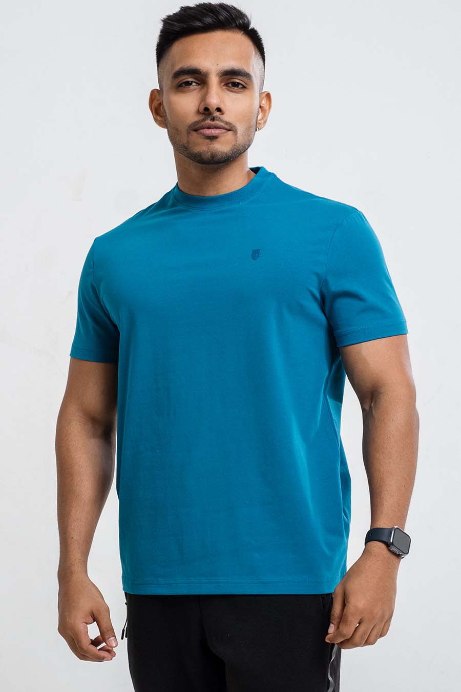 Plain Deep Lake crew neck essential t-shirt
