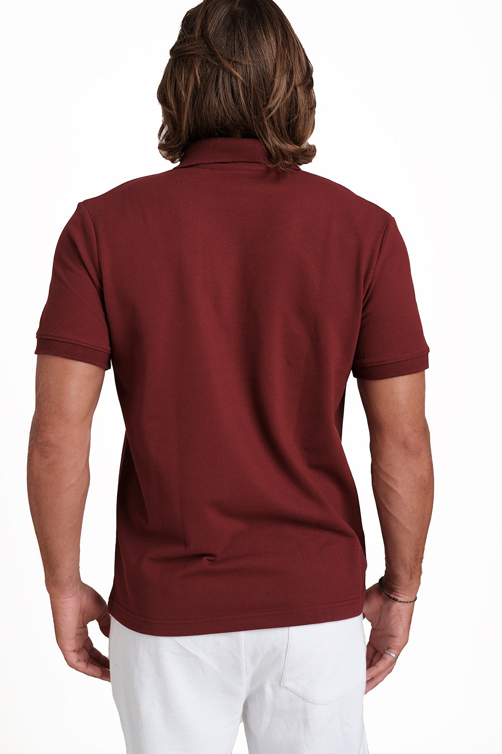 Polo plain Cordovan T-shirts with Front Embroidery, Solid pique fabric