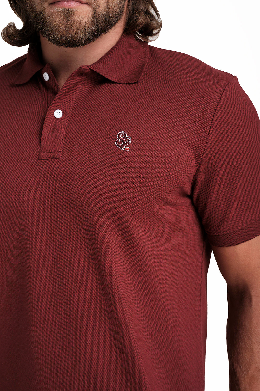 Polo plain Cordovan T-shirts with Front Embroidery, Solid pique fabric