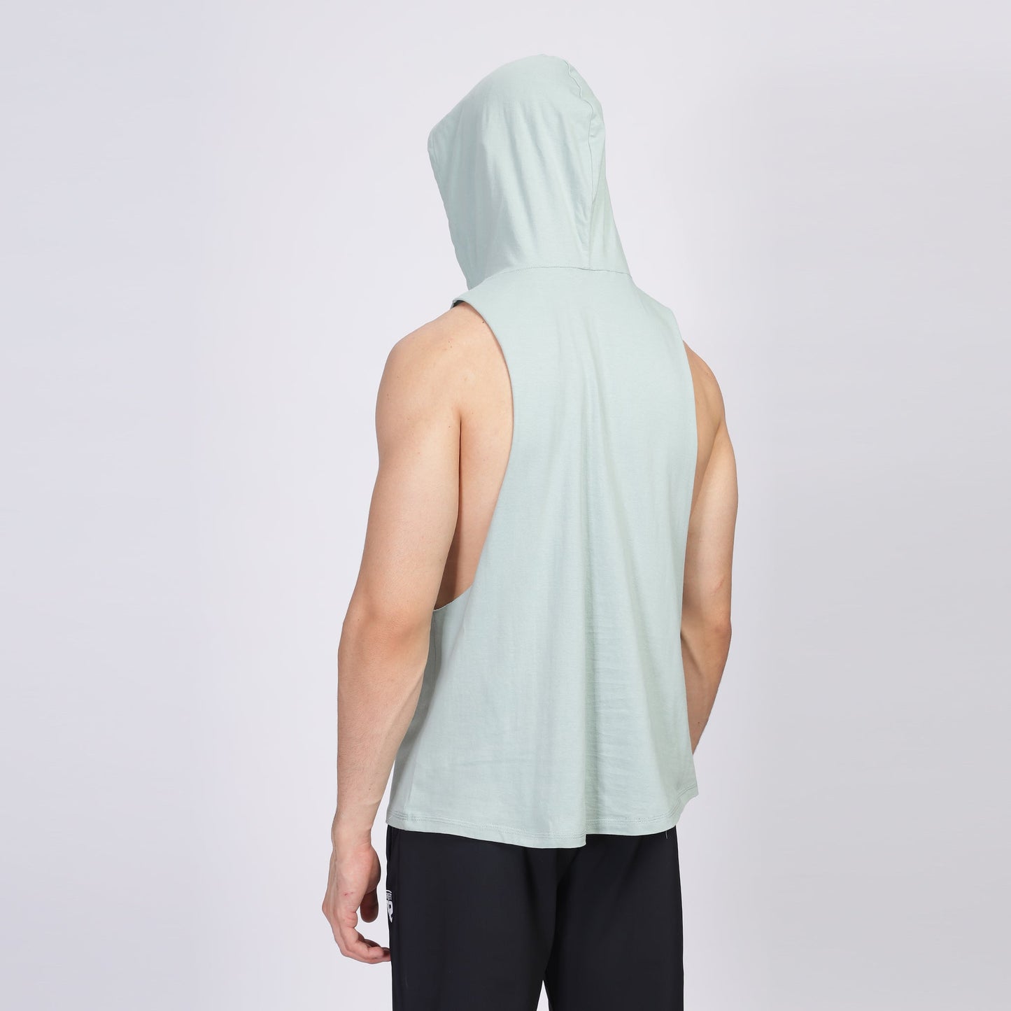 Mens drawstring hooded vest