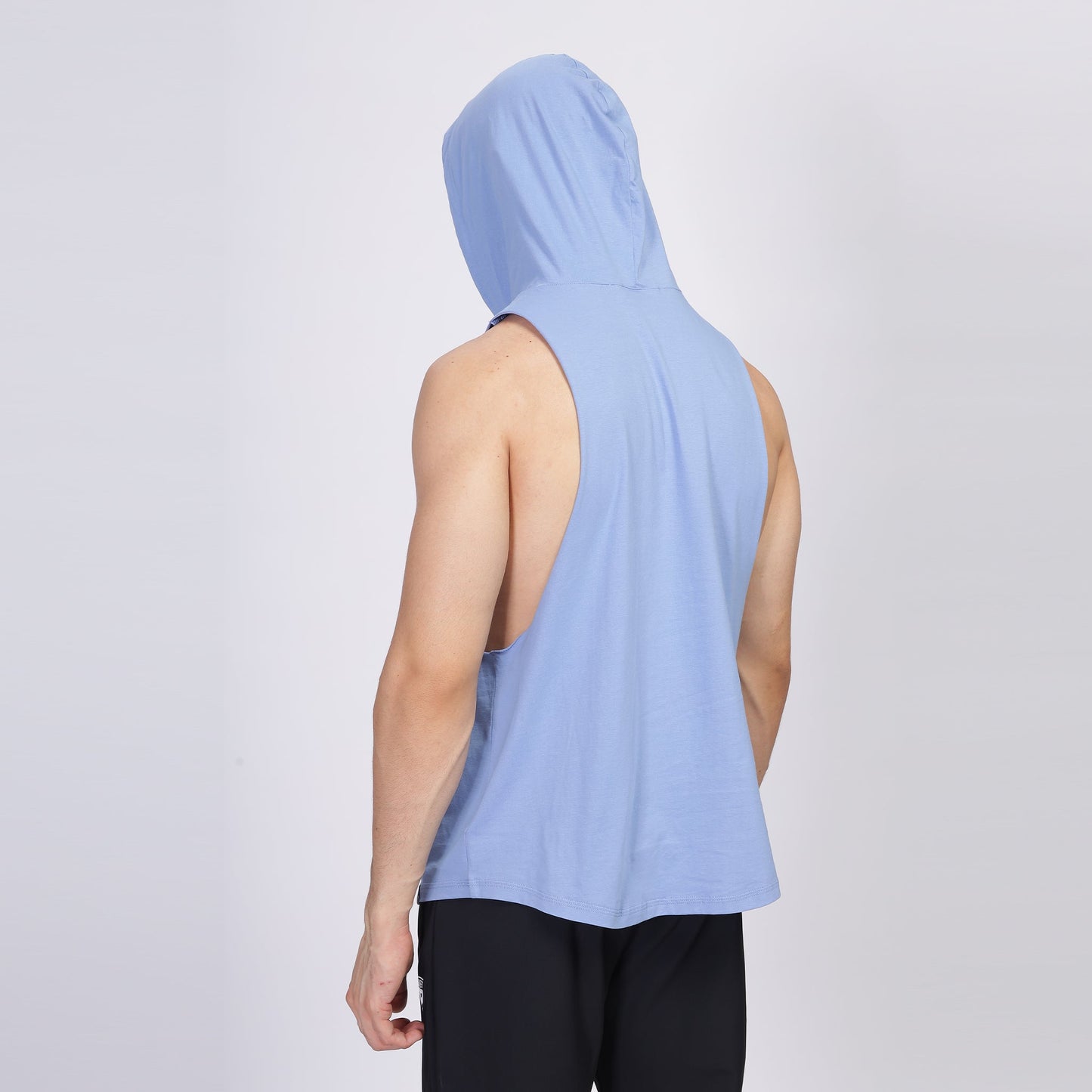 Mens drawstring hooded vest