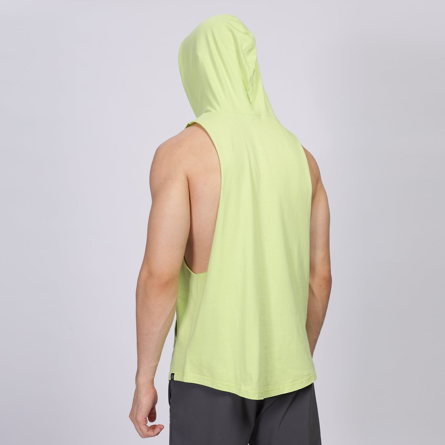 Mens drawstring hooded vest