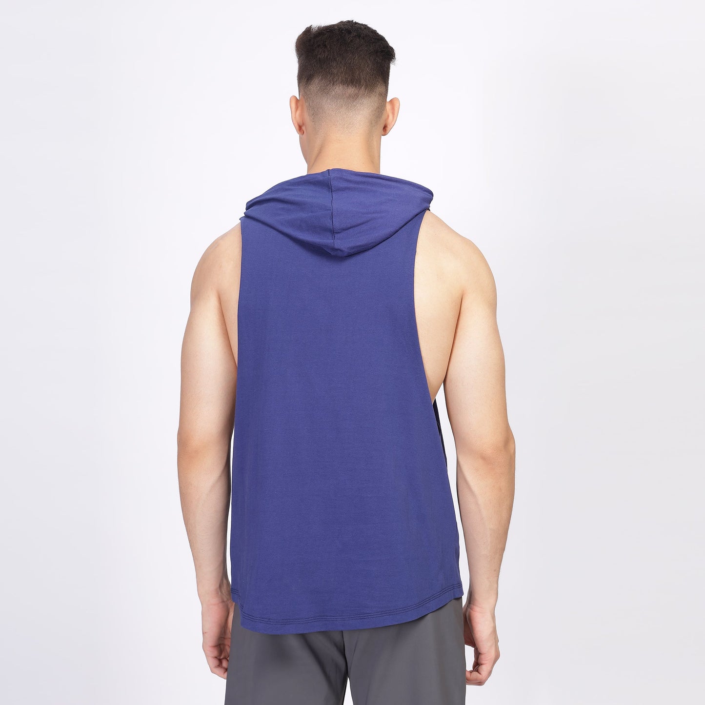 Mens drawstring hooded vest