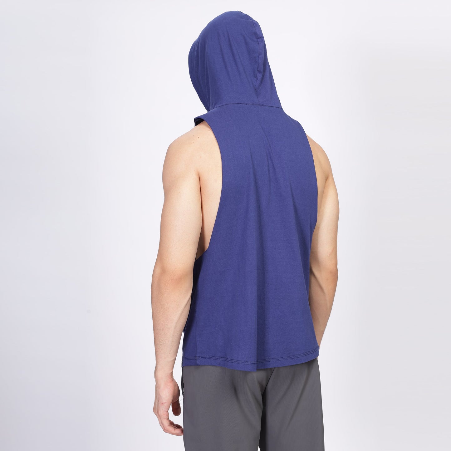 Mens drawstring hooded vest