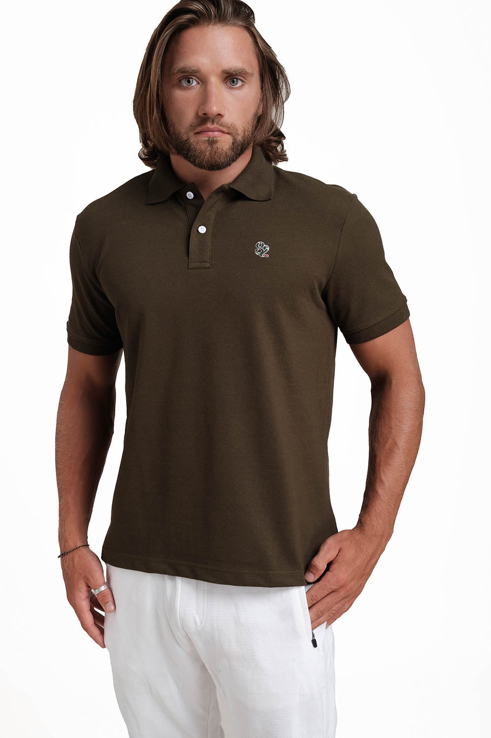 Polo plain in 9 colors T-shirts with Front Embroidery, Solid pique fabric