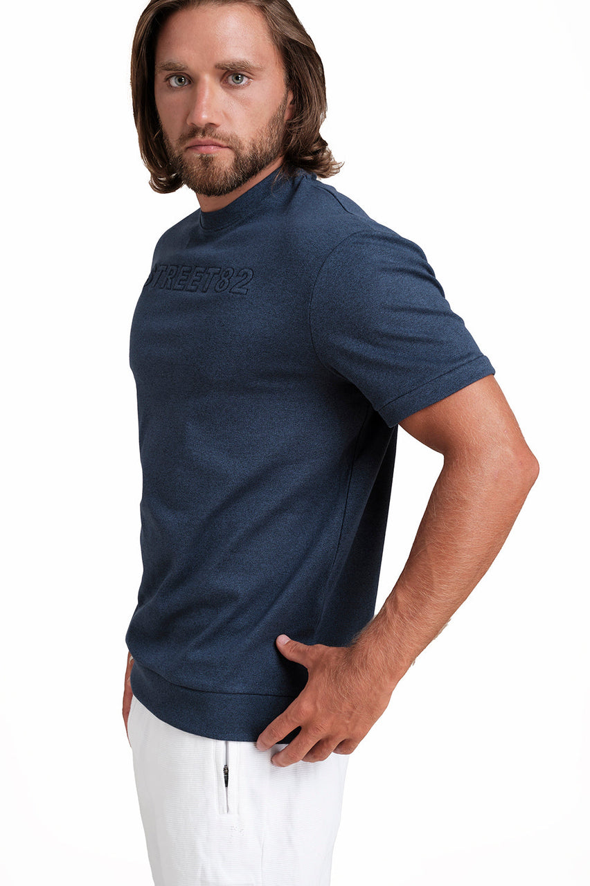 SOLID RIB FABRIC T-shirt, Front Embroidery