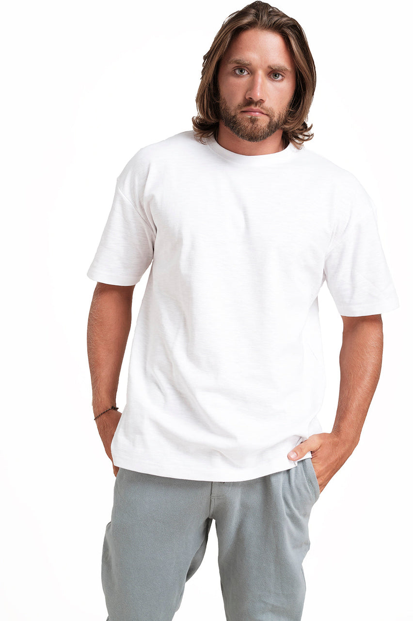 OVERSIZE - Plain, solid rib fabric, Comfort fit T-shirt.