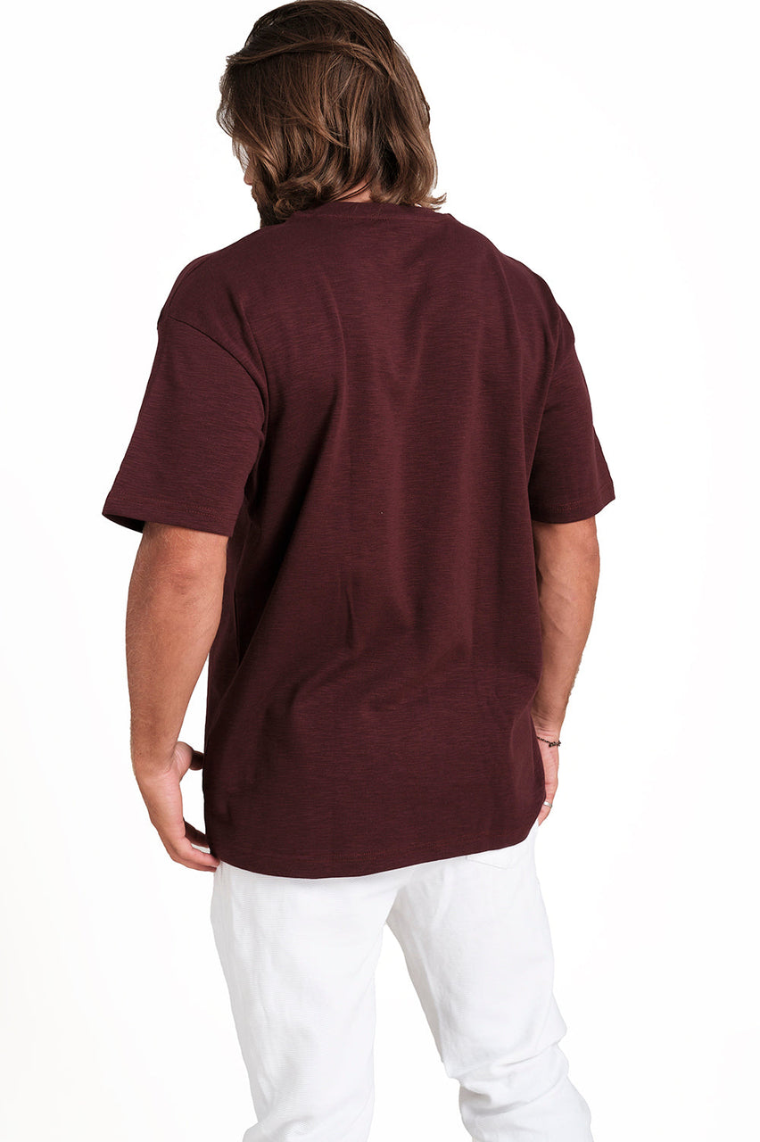 OVERSIZE - Plain, solid rib fabric, Comfort fit T-shirt.