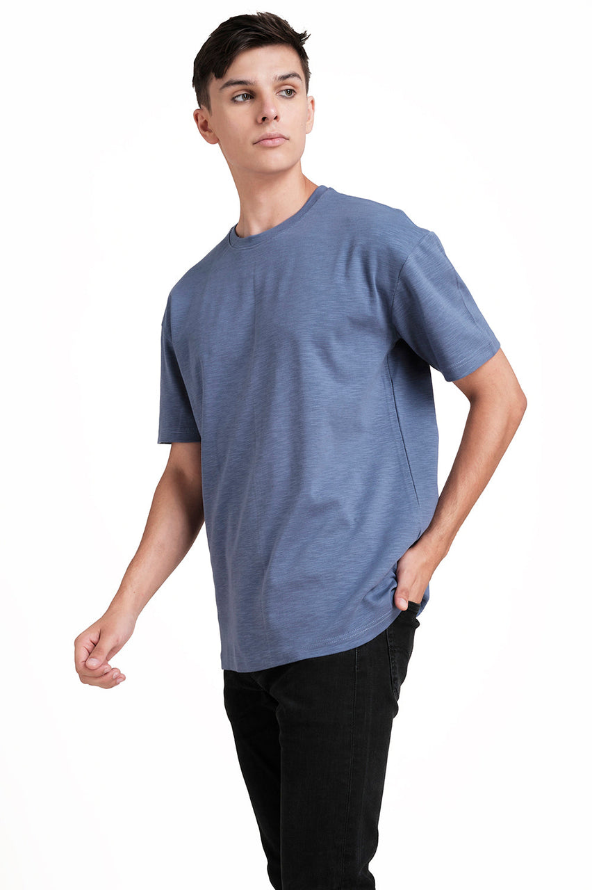 OVERSIZE - Plain, solid rib fabric, Comfort fit T-shirt.